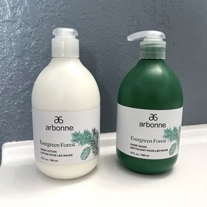 Arbonne Handcare Duo- hand wash and lotion. Evergreen Forest